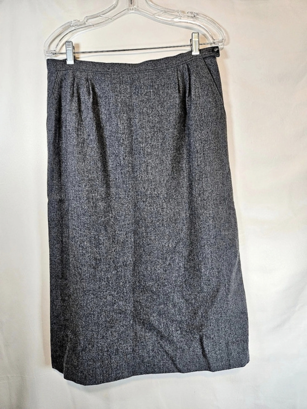 Pendleton Vintage 80s Wool Midi Skirt Gray Size 16 Business Casual Winter